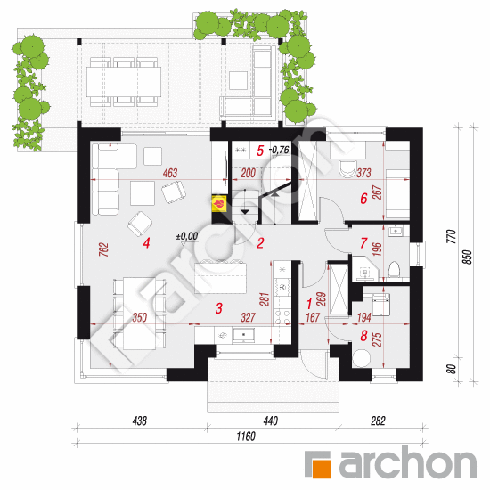 Dom w wisteriach 15 (A) | rzut parteru
