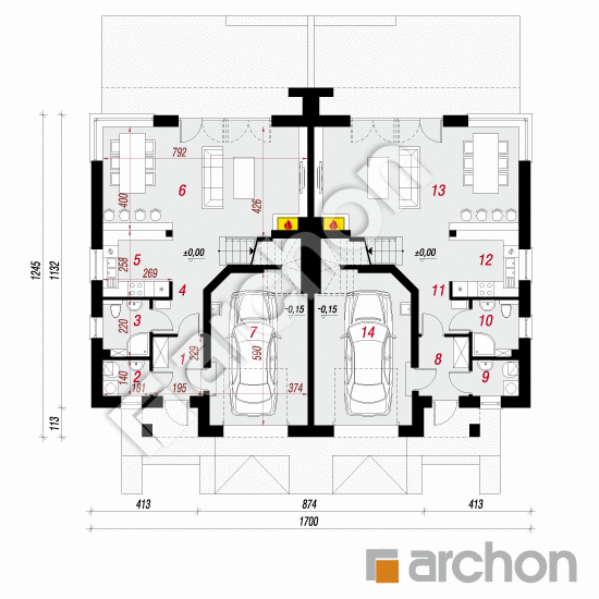 Willa Julia 4 (R2) ver.2 | rzut parteru