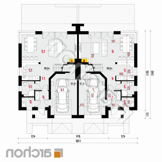 Willa Julia 4 (R2) ver.2 | rzut parteru