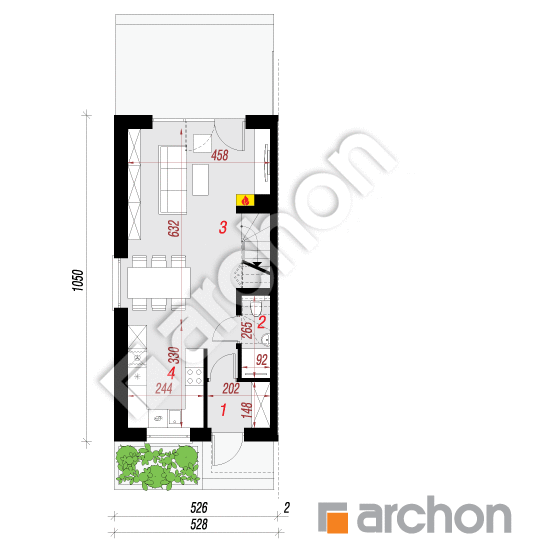 Dom w riveach 4 (B) ver.2 | rzut parteru