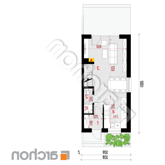 Dom w riveach 4 (B) ver.2 | rzut parteru