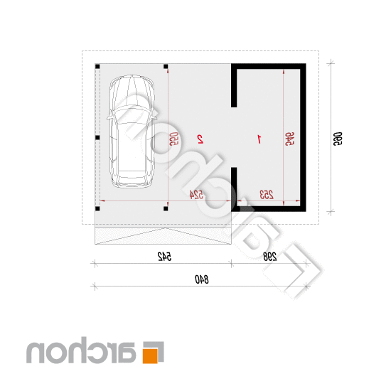 Wiata garażowa W6 | rzut parteru